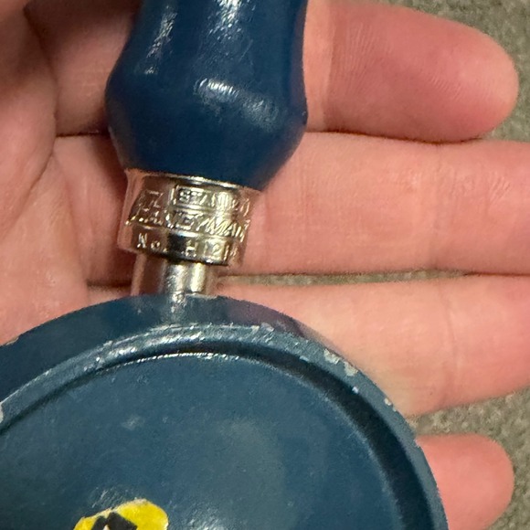 Stanley Handyman No 1214 Hand Drill Blue Metal Gears Vintage Tool - Picture 4 of 6